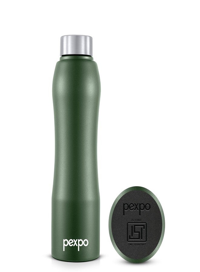 PEXPO Bistro ISI Certified Stainless Steel Fridge Water Bottle 750ML, Military Green | Single Wall | Leakproof | Ideal for Home, Office, Gym, School, Yoga, Trekking - Image 1